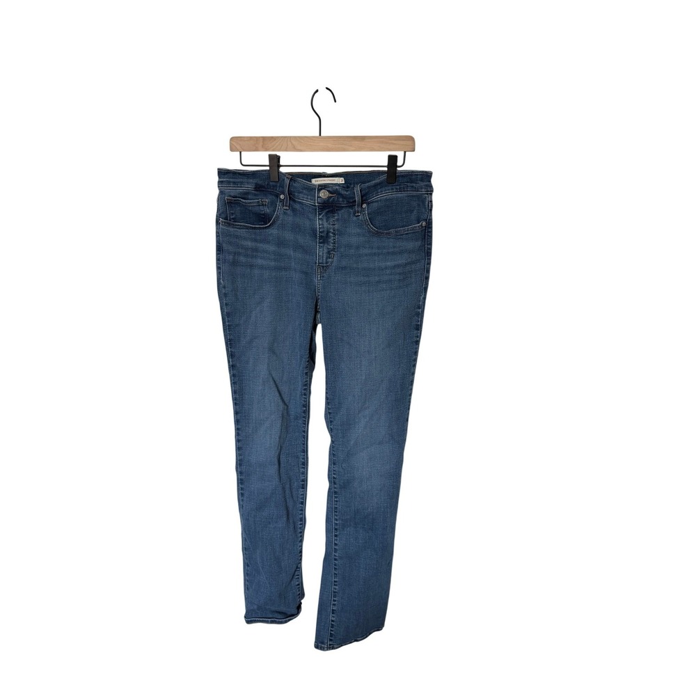 Levi's 314 Shaping Straight Jeans Size 31 Medium Wash Mid Rise Stretch Slimming